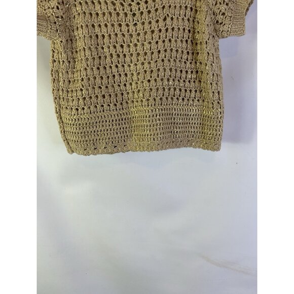 Vintage Y2K Cache Crochet Knit Short Sleeve Cardigan Sweater - Picture 6 of 8